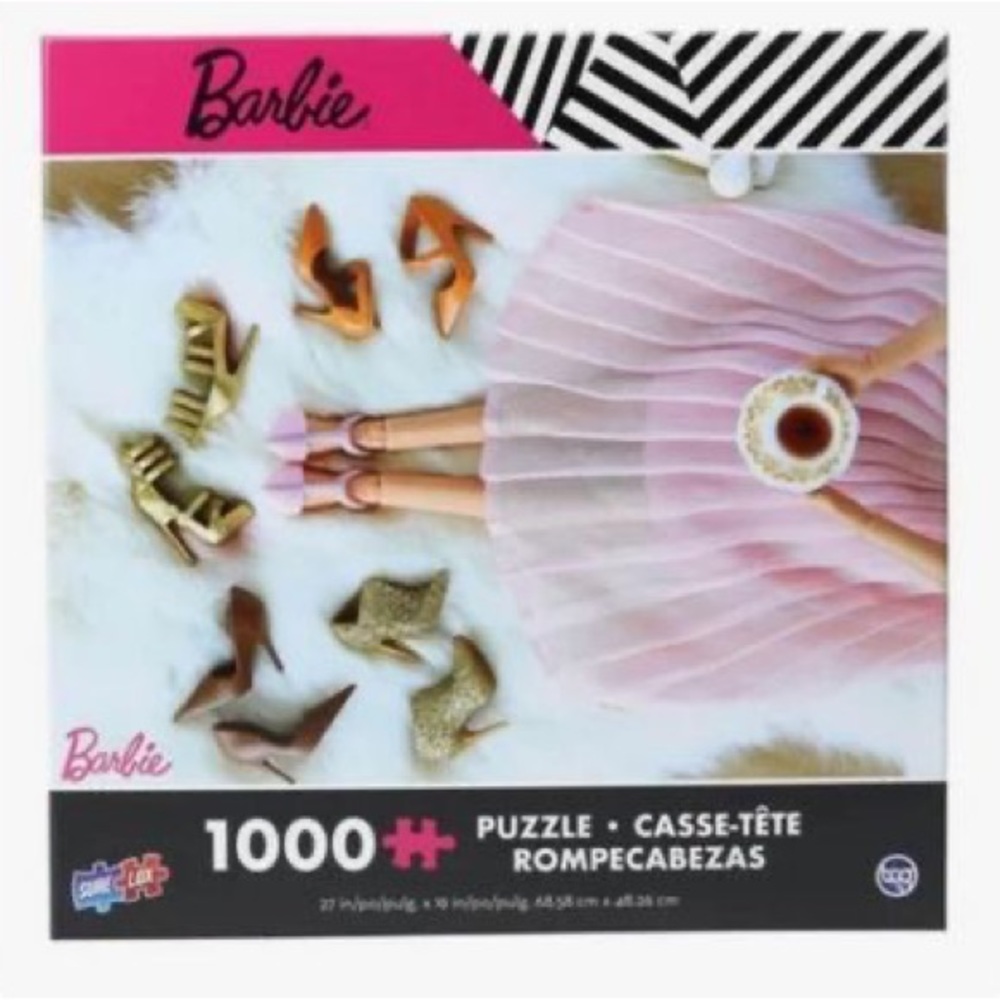 New Mattel Barbie Coffee & Shoes 1000-Piece Jigsaw Puzzle. 27in x 19in